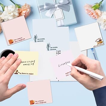 Lawyer Sticky Notes Gifts - 9 Pack Funny Attorney Notepads 3x3 Inches, Lawyer Gifts for Women Men, Law Self-Stick Memo Pads, Legal School Office Supplies for Students Coworkers (450 Sheets)