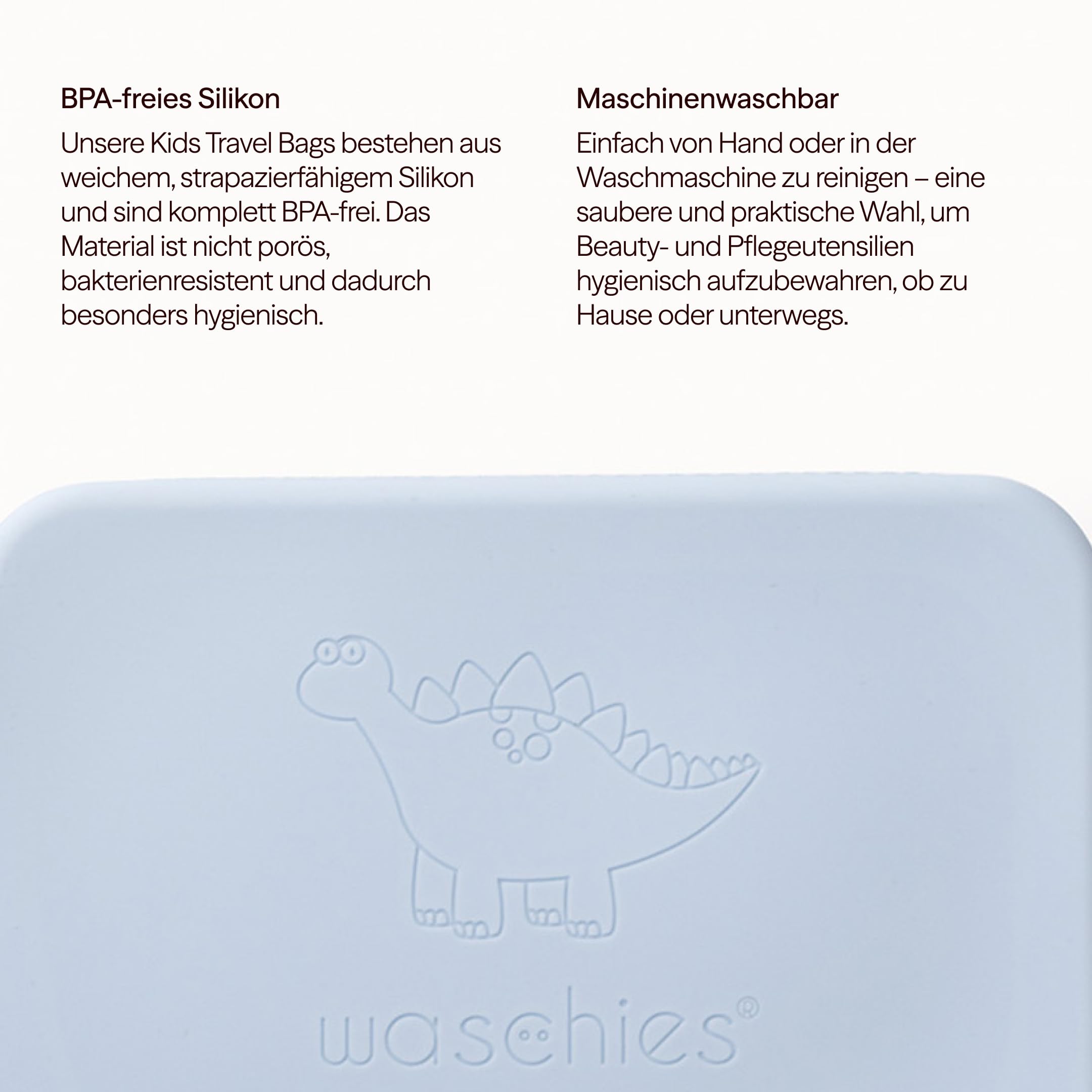 waschies "Travel Set Kids" nachhaltige & wasserabweisende Aufbewahrungstasche inkl. wiederverwendbarer Waschpads für Unterwegs, waschbar, Reise- und Geschenkset (Pastel Yellow)