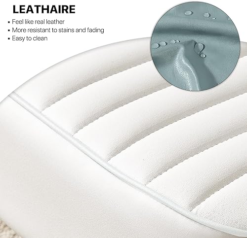 Miniatura 4 de MoNiBloom Sillón tapizado para sala de estar, sofá individual de cuero sintético moderno de mediados de siglo con almohada lumbar para leer, patas