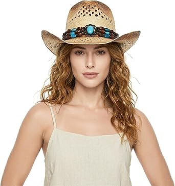 Nuovo Design cappello da Cowboy occidentale in carta naturale 13CM tesa larga donna uomo estate spiaggia cappelli di paglia Panama Cowgirl Jazz cappellini da sole  200000297