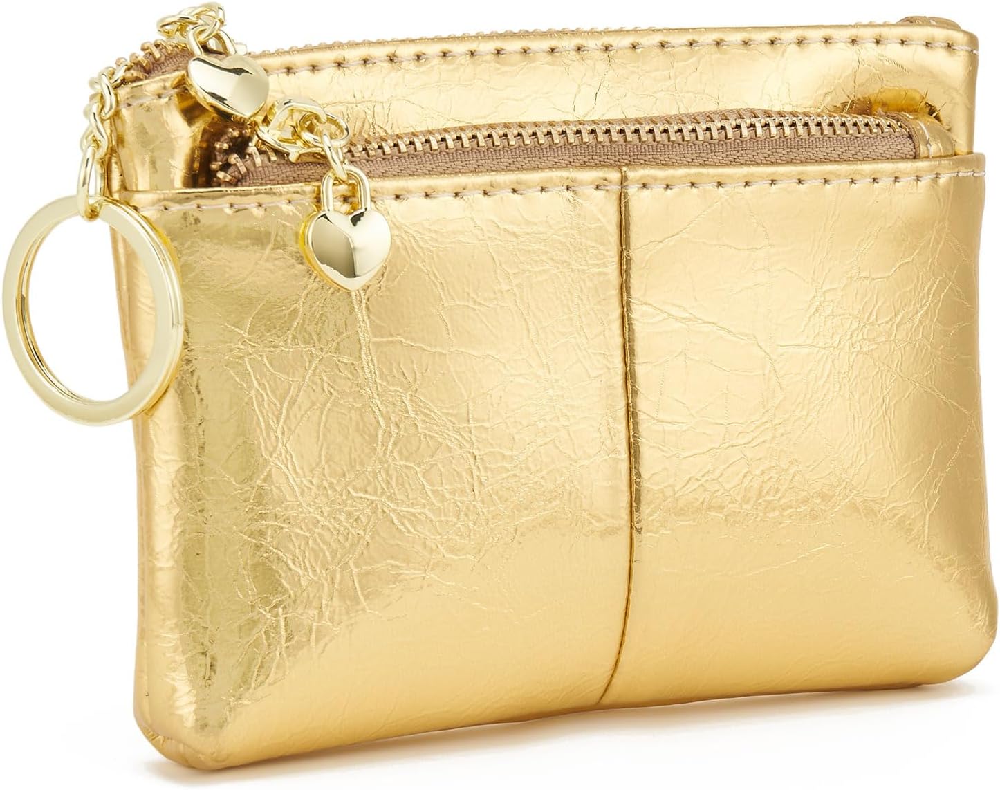 ZOOEASS Women Genuine Leather Zip Mini Coin Purse With Key Ring Triple Zipper Card Holder Wallet - Image 6