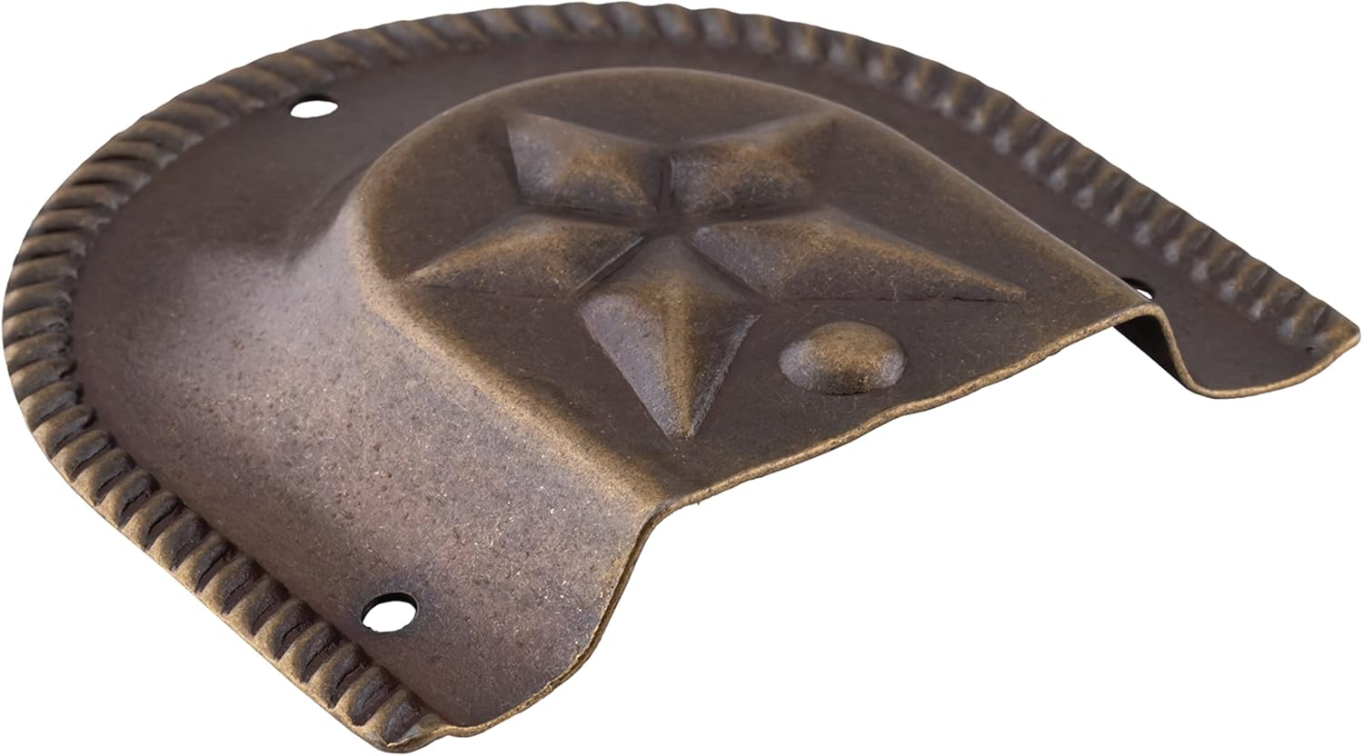 Antique Brass Star Trunk Handle Loop Cap | Hardware for Slotted/Non-Slotted Round Ended Trunk Handle | HO1-SAB (4)