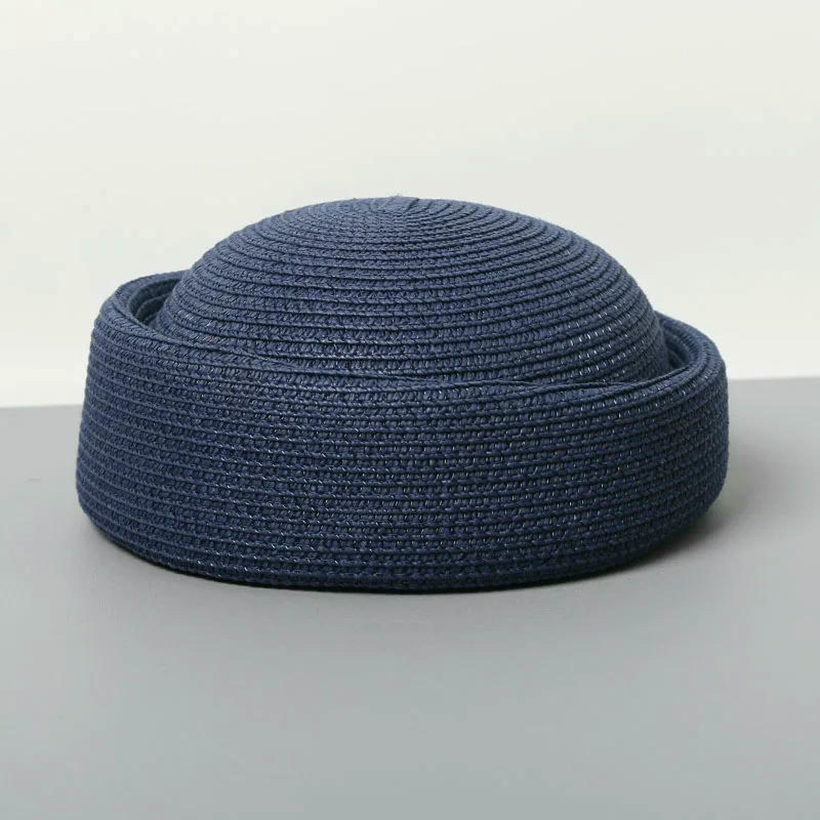 Cappello da Pescatore Berretto Straw Pillbox Hat Summer Beret Retro Wedding Party Fedora Hostess Designer Millinery Hat-Dark Blue Blue-55-58cm