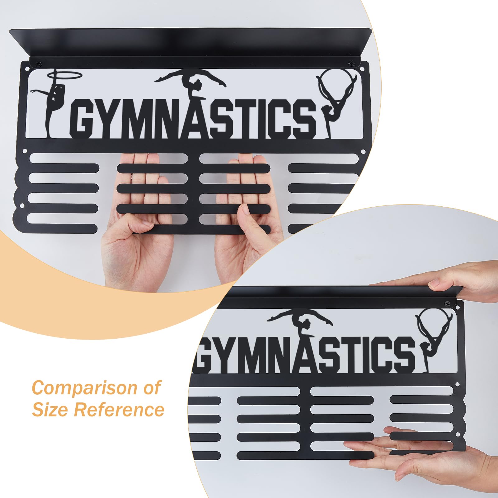 SUPERDANT Cheer Leaders Estante para Medallas, Estante para Trofeos, Colgador para Medallas Deportivas, Estante para Premios, Ganchos para Medallas para Atletas, 40x20 cm