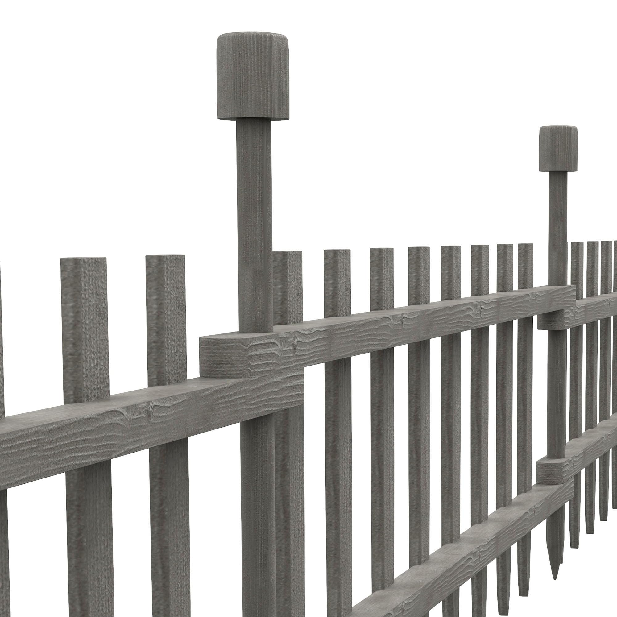 Outsunny Ozdobne ogrodzenie 28cmx64,5cm 4 panele 2,4m szary