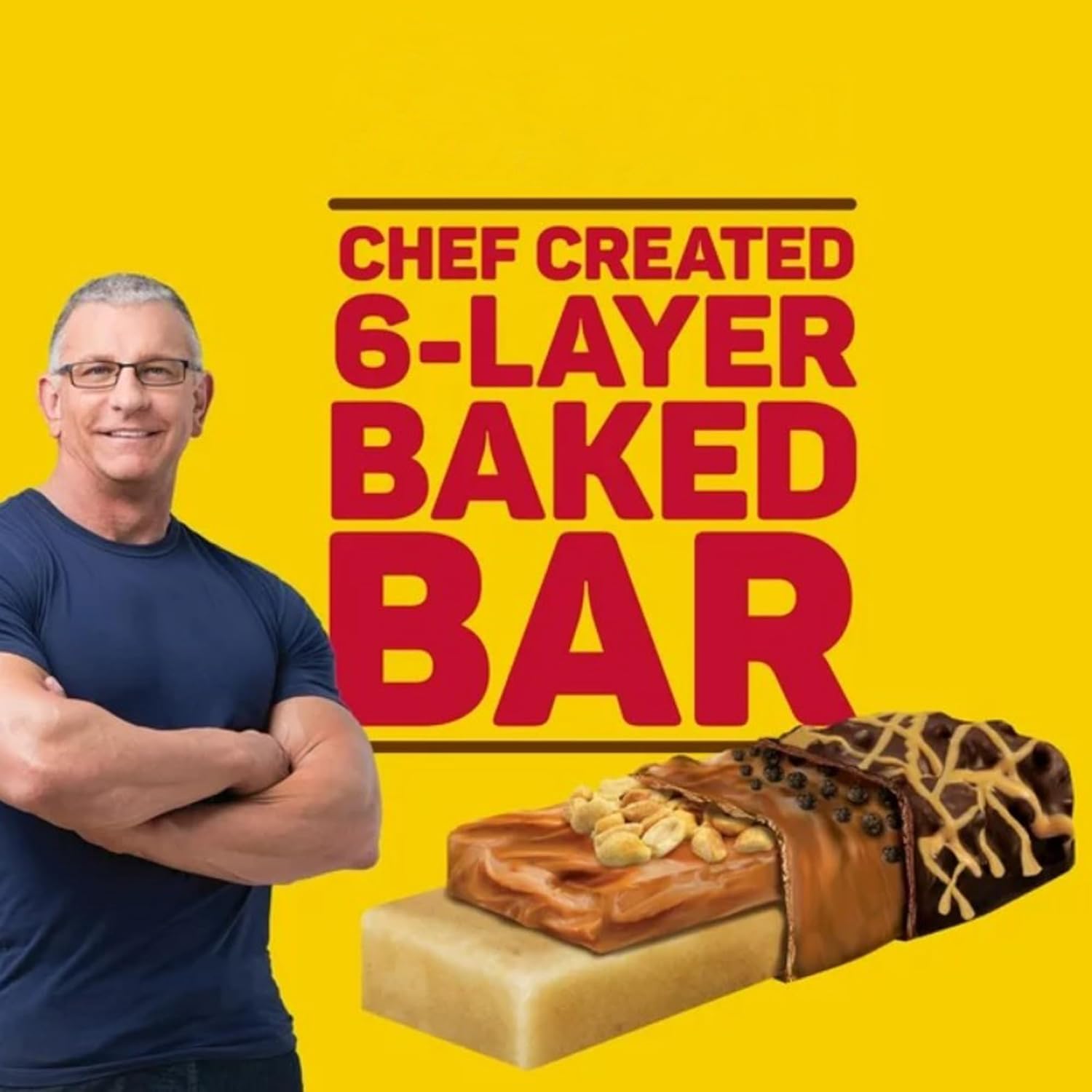 Chef Robert’s Whey Fit Protein Bars Chocolate Peanut Butter 18 Count | Chef Created 6-Layer Baked Bar | Gluten-Free | High Protein Baked Bar