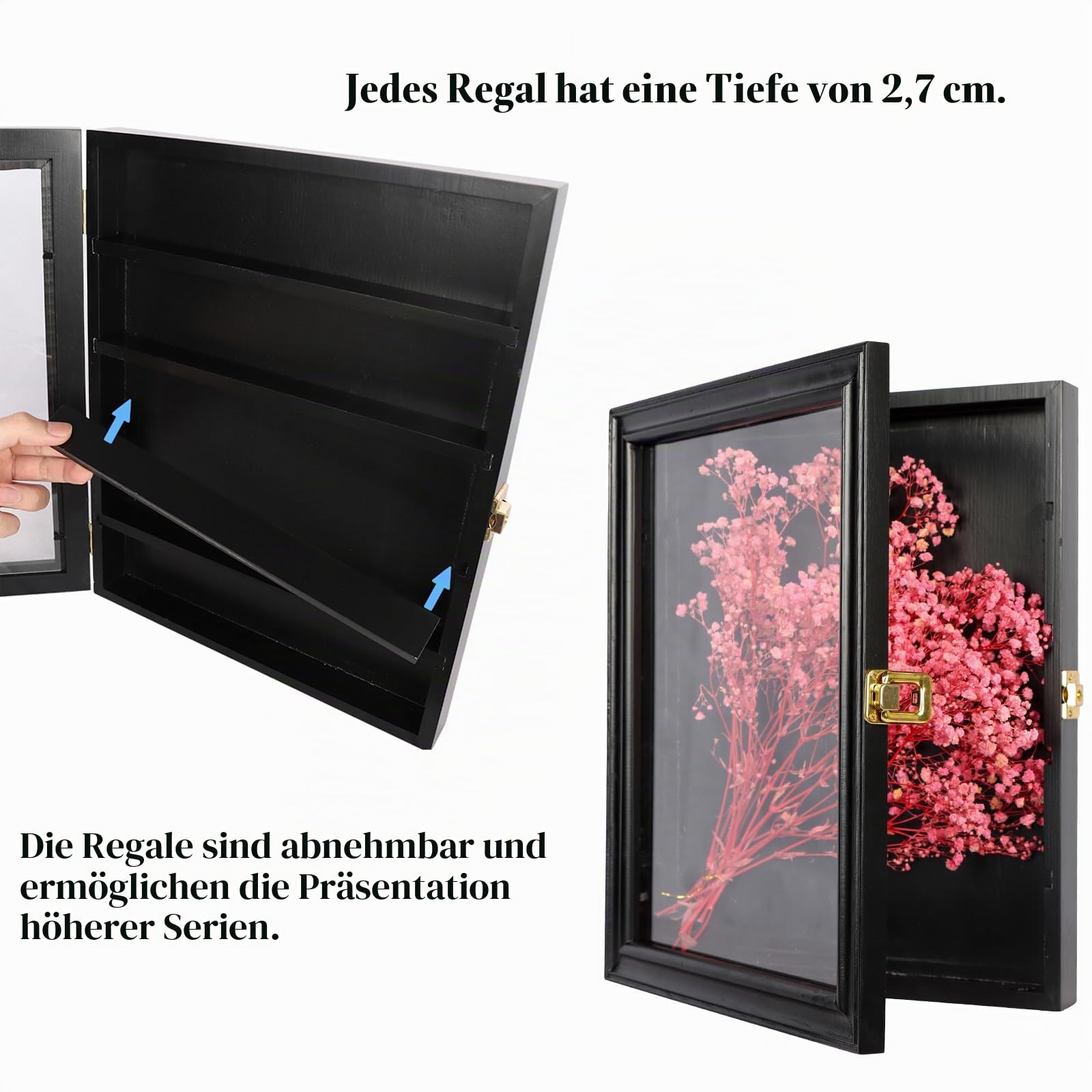 Joody Wandvitrine für Lego Minifiguren, Aufbewahrungsbox aus Holz, staubdicht für Spielzeug