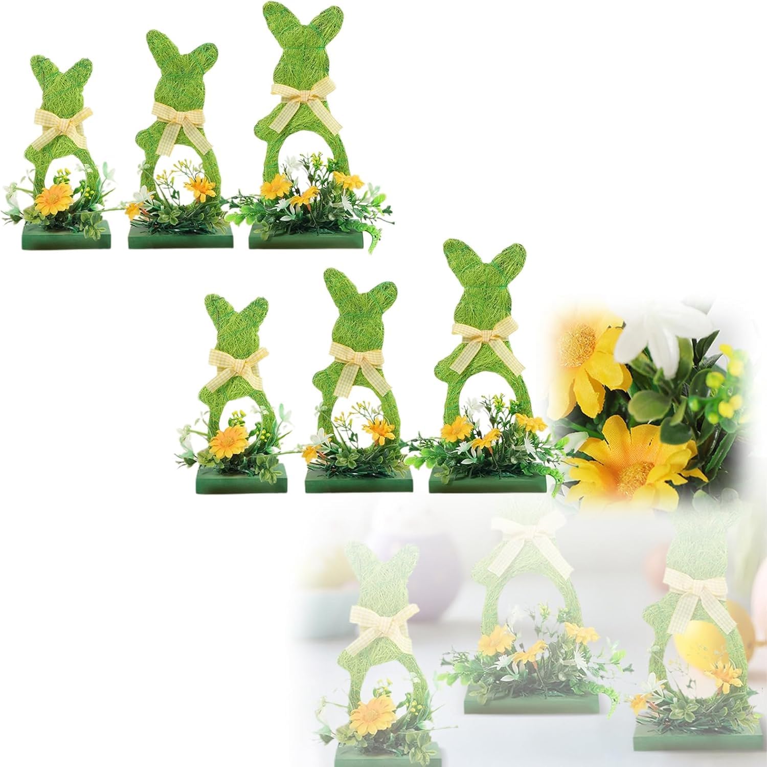 Lapin de Pâques creux lot de 2 décorations étanches pour maison