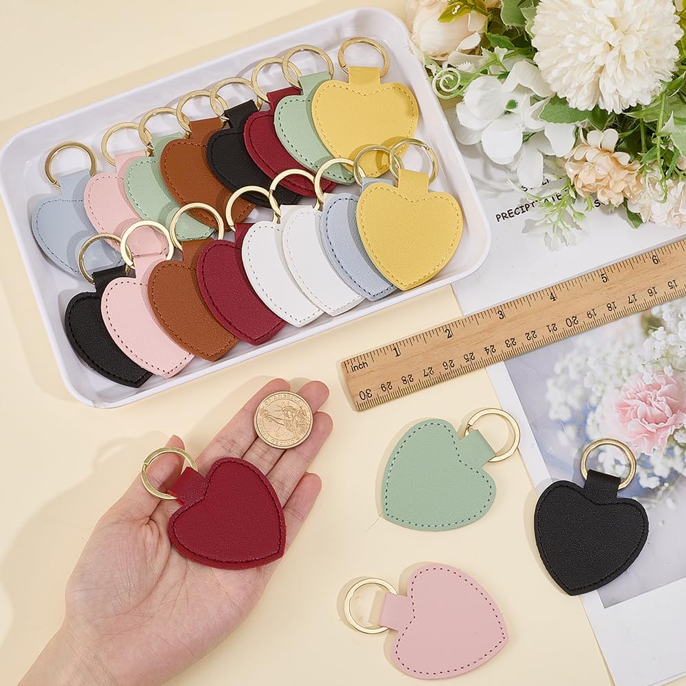SUNNYCLUE 1 Box Leather Key Chains Leather Keychain Blanks Bulk