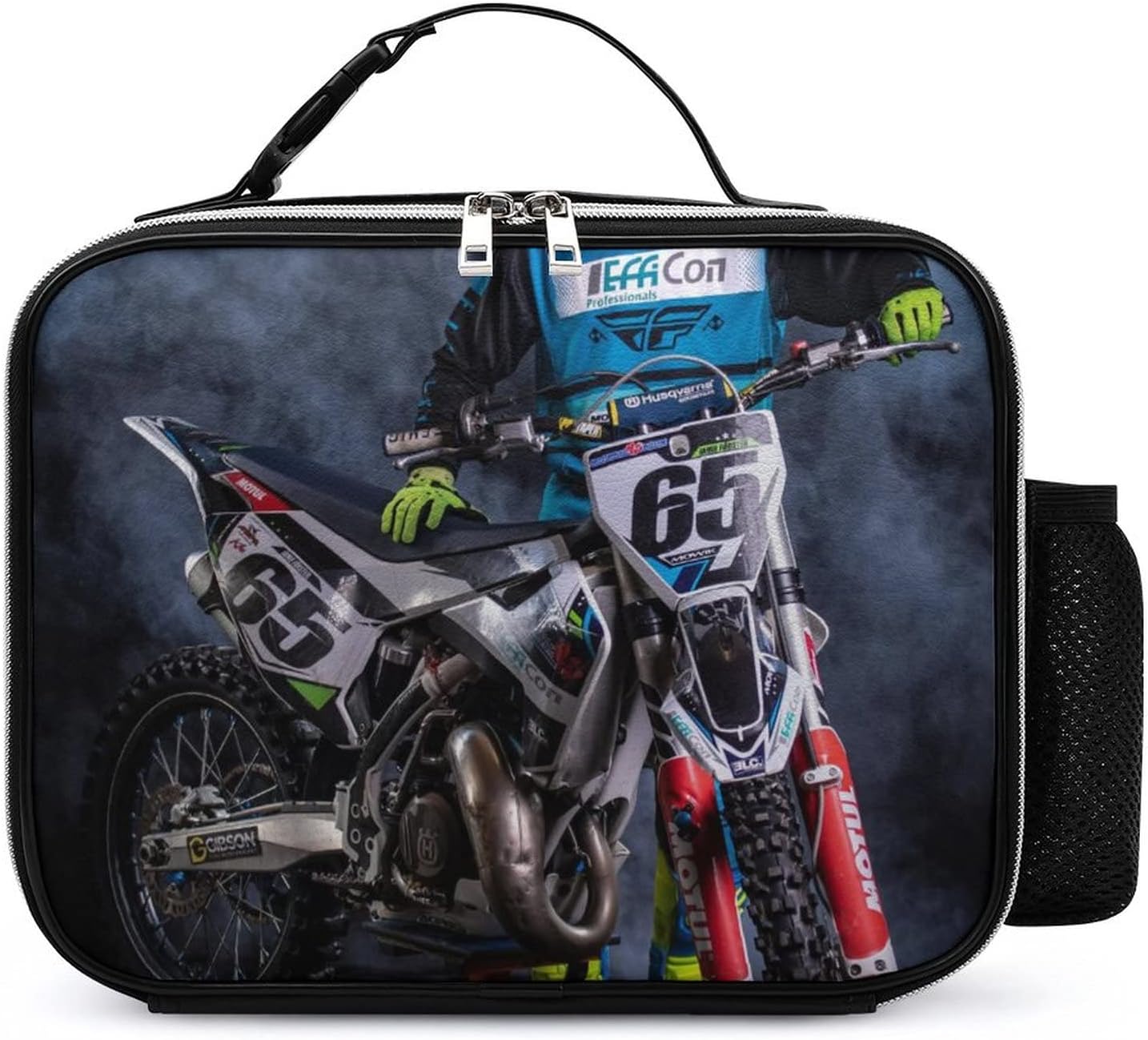 Lunch Box Motorbike Motorcycle Motocross Meal Tote Bag Lunch Bag for School Workout Travel