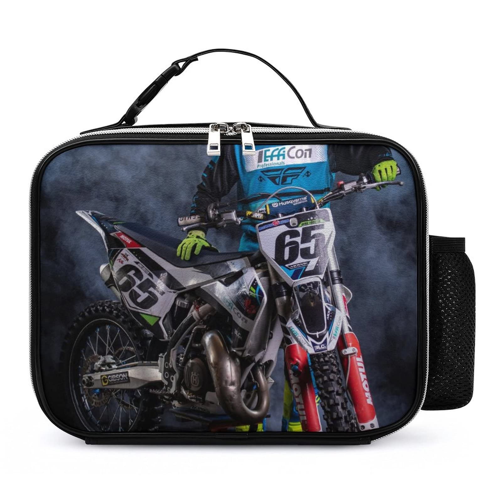 Lunch Box Motorbike Motorcycle Motocross Meal Tote Bag Lunch Bag for School Workout Travel