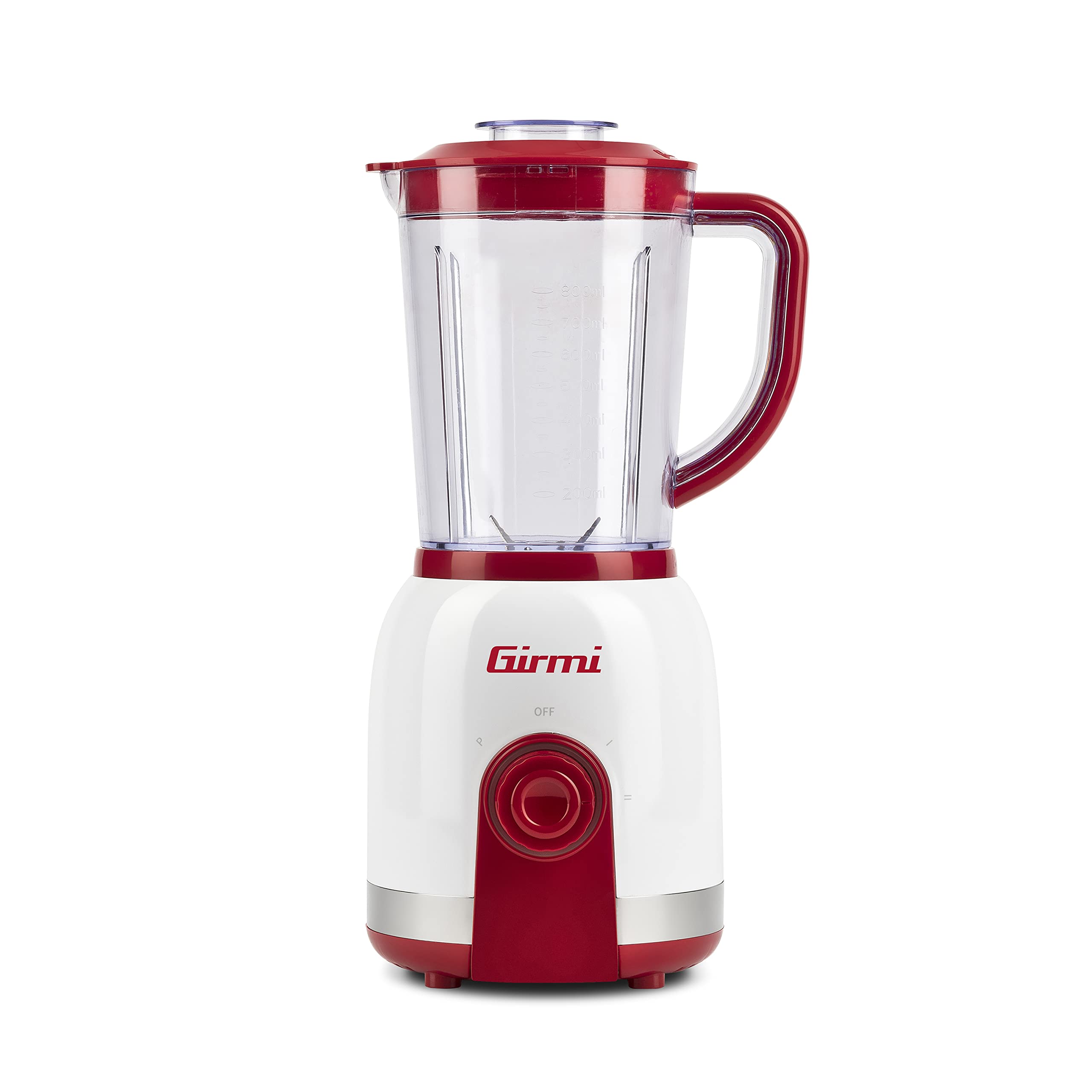 Girmi FR27 Mixeur, 350 Watts, 1 Litre, 6 Lames, Blanc et Rouge
