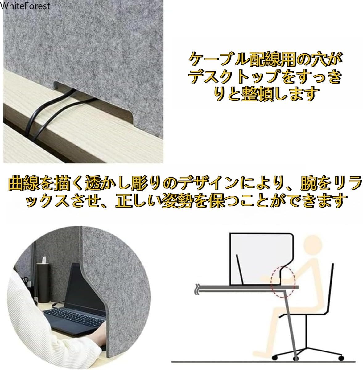 集中 ブース パーテーション、卓上 間仕切り 3面 飛沫防止 感染防止、吸音 防音 【ヘアピン】 プライバシー パネル、