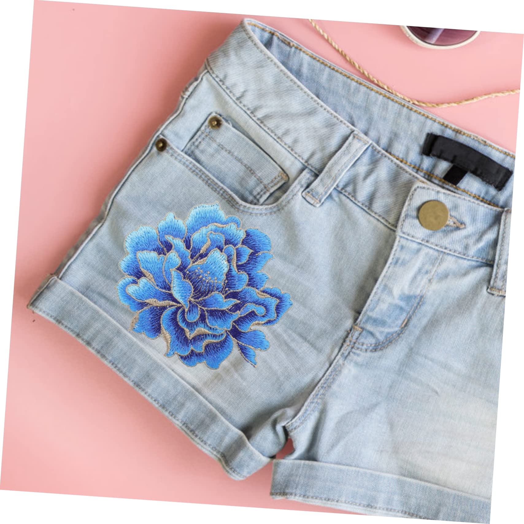 Adornos para Ropa, Parches Bordados de Tela Flores