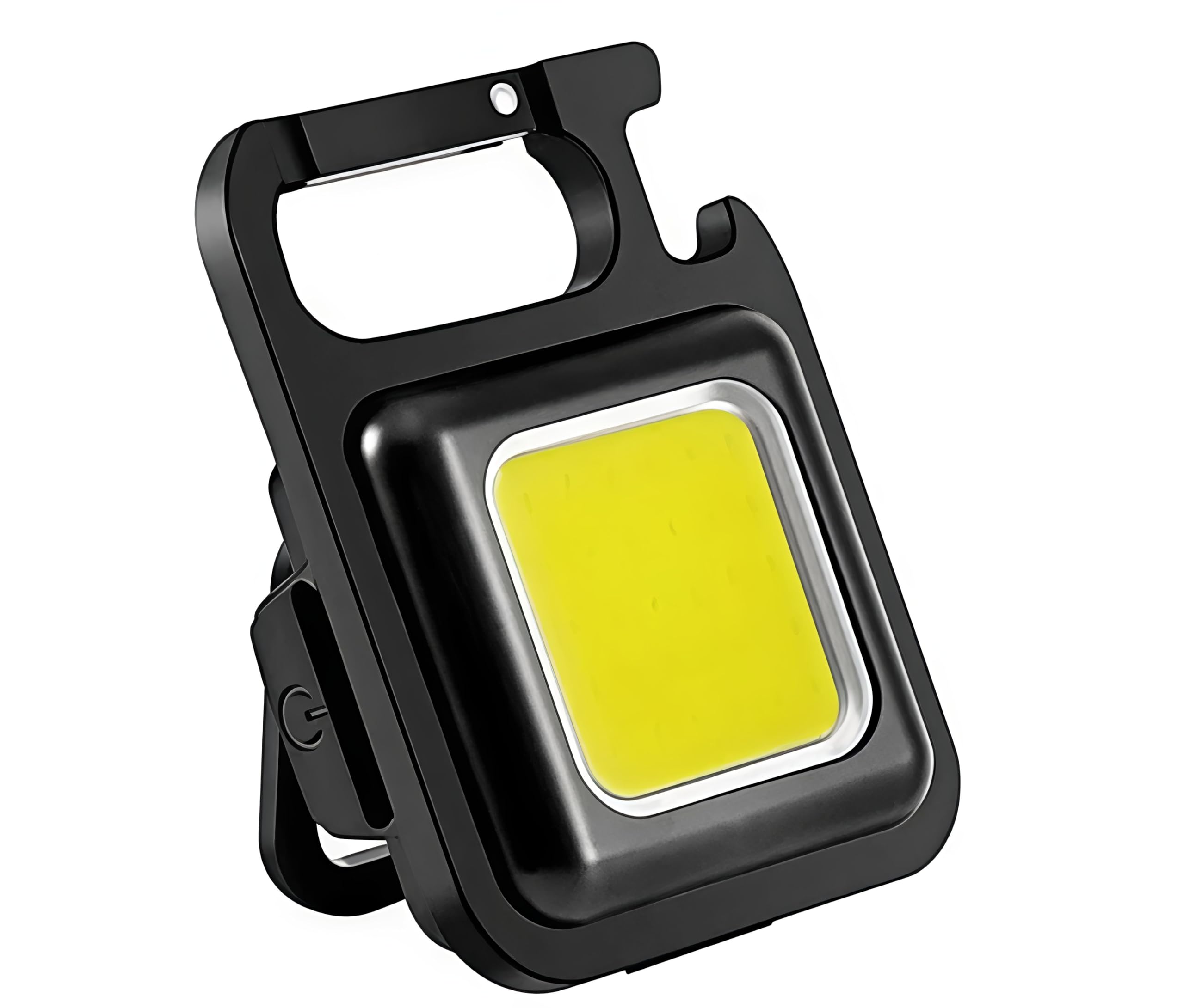 COB Rechargeable Keychain Flashlight, Black, USB Rechargeable, 500 Lumens, Compact Mini, Carabiner Clip, Camping Light with Bottle Opener-image-10
