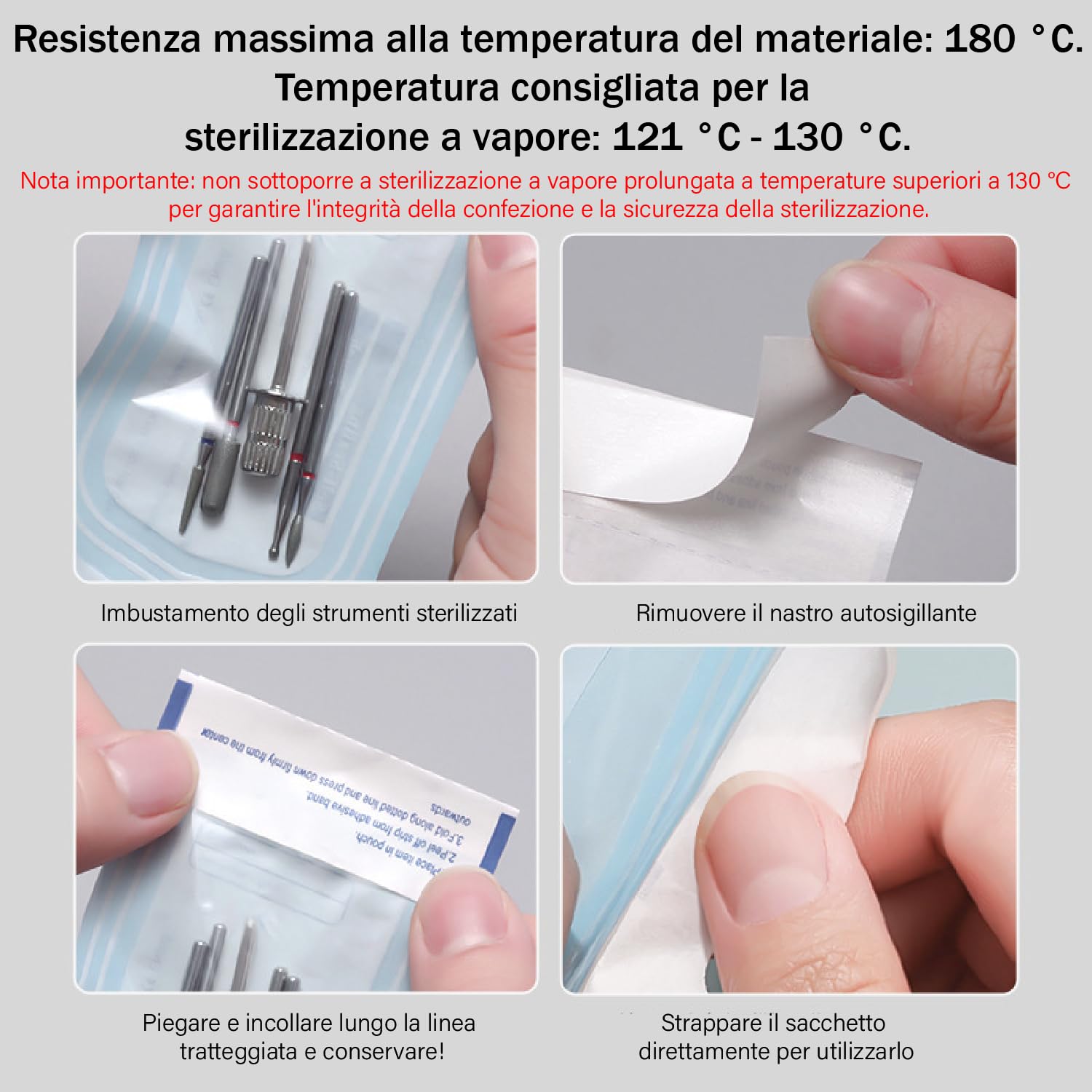 150 Pezzi Sacchetto Di Sterilizzazione, Acchetti Sterili in PVC, Sacchetti Per Autoclave, Buste Autosigillanti per Sterilizzazione, Buste Per Sterilizzazione