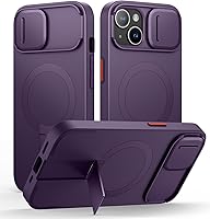 Vista 38 de SURITCH Funda para iPhone 14 Pro Max con cubierta magnética para cámara deslizante y soporte ajustable, compatible con MagSafe, funda protectora