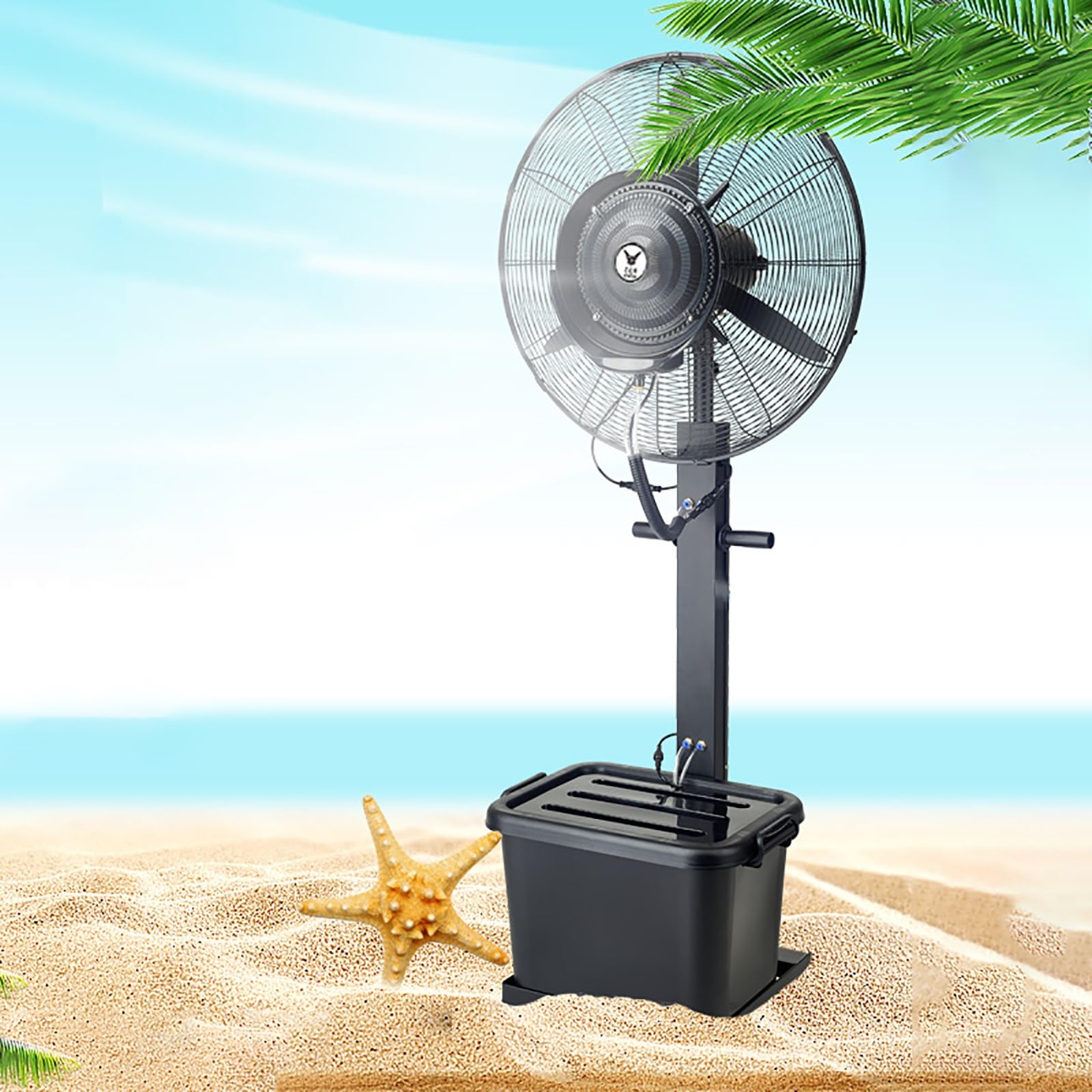 asdchZen Heavy Duty Pedestal Oscillating Misting Fan With 40L Water Tank, Commercial Outdoor Fan For Patio, Workshop, Warehouse, Industrial Use,One Color-55cm
