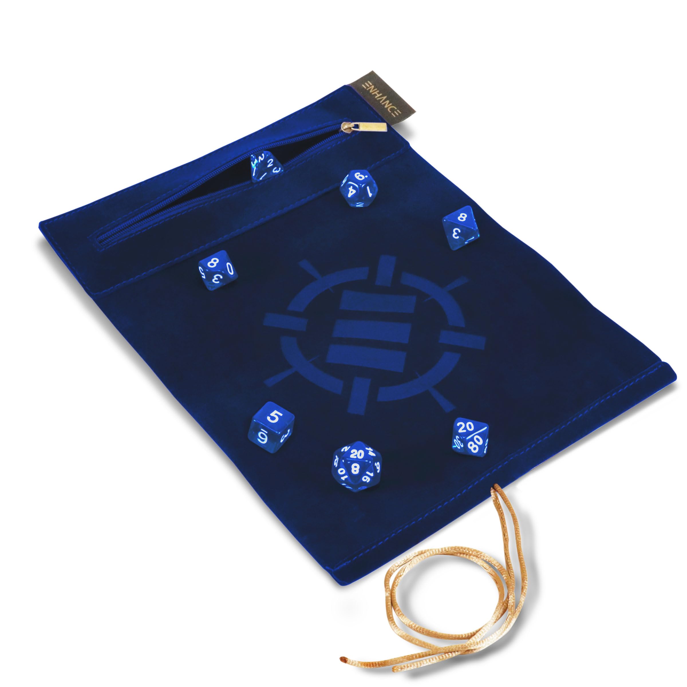 ENHANCE Tappetino Per Dadi Roll On A Scroll E Set Di 7 Dadi In Acrilico