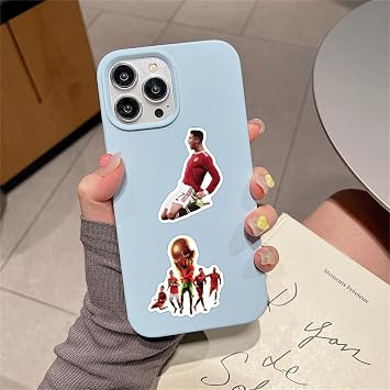 50PCS Football Player Cristiano Ronaldo Stickers,Vinyl Sports Ronaldo Stickers Soccer Star Water Bottle Sticker Pack, Ball Sports Gifts for Sport Lovers,Football Party Favors, Soccer Decorations