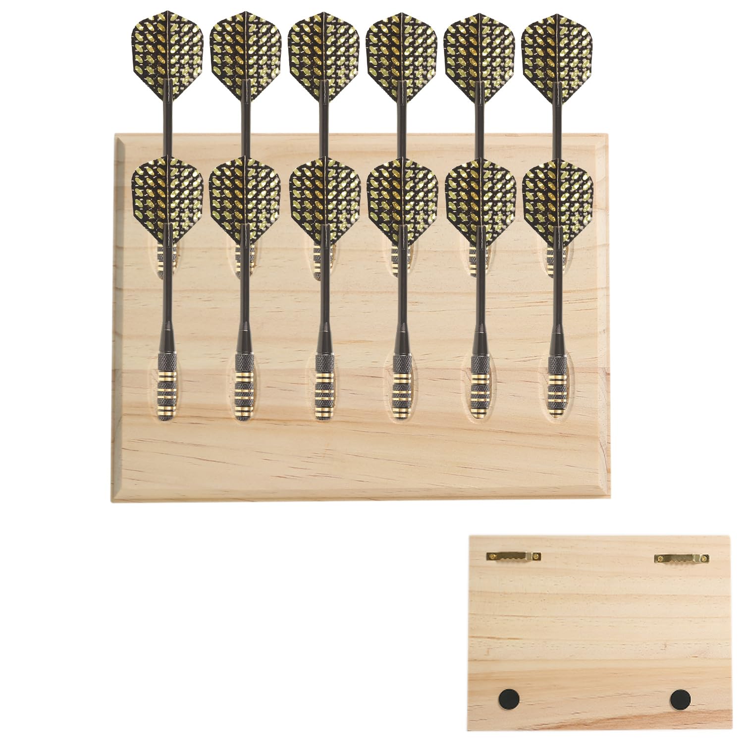 Dart Halter aus Holz für 12 Darts, Dart Halterung Für Pfeile, Wandbehang Dartpfeile Ständer, Dartpfeil Halter, Dart Aufbewahrung für Jede Art von Darts - für Steeldarts und Softdarts (1pc)
