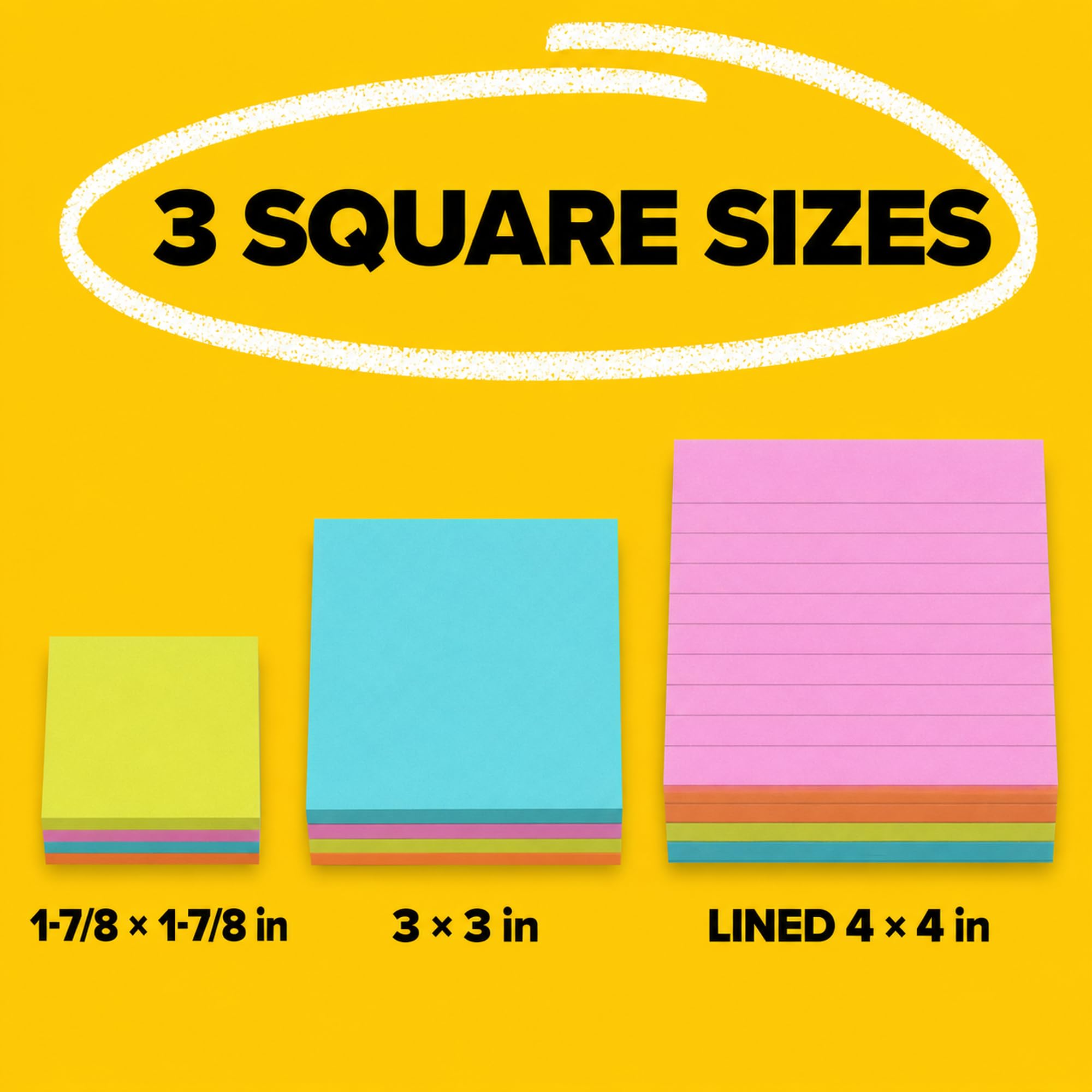 Post-it Super Sticky Notes Supernova Neon Lot de 4 paquets (60 blocs au