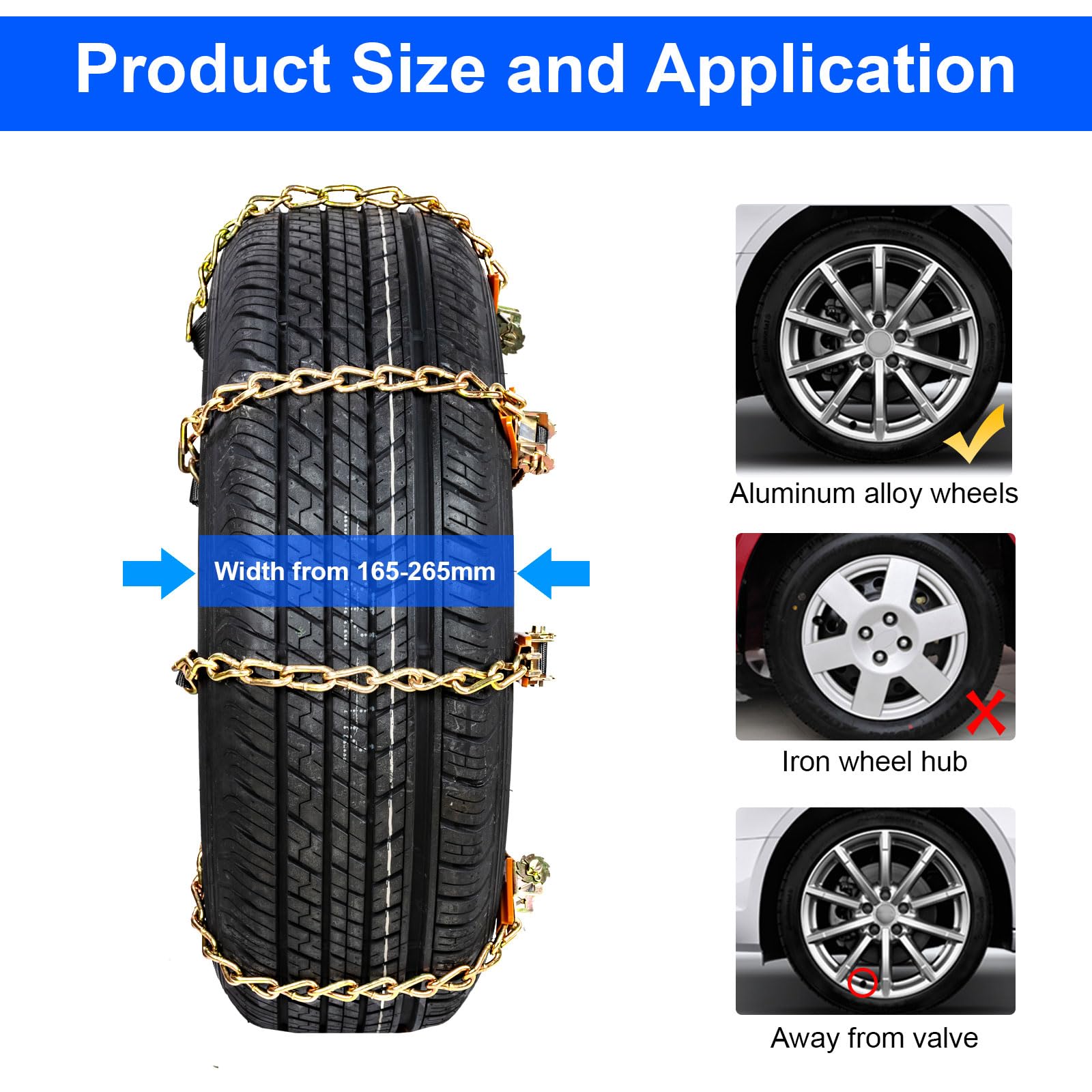 Chaînes à Neige Pour 8Pcs Chaine Neige Universelles Urgence Réglables