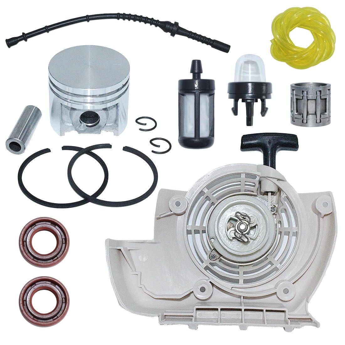 Arrancador de Retroceso for FS120 FS200 FS250, Kit de línea de Filtro de Combustible de pistón de 40mm, Recortadora de césped de 4 Tiempos, Piezas de Herramientas de jardín