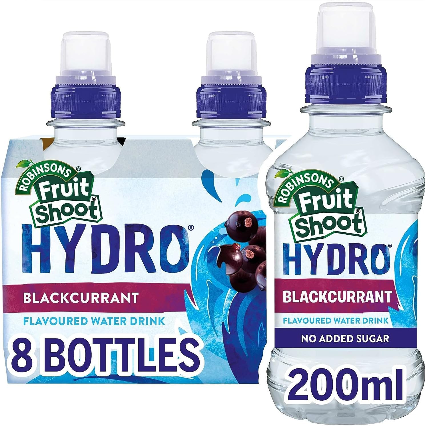 Robinsons Fruit Shoot Hydro Blackcurrant Flavoured Water Drink 8 x 200ml