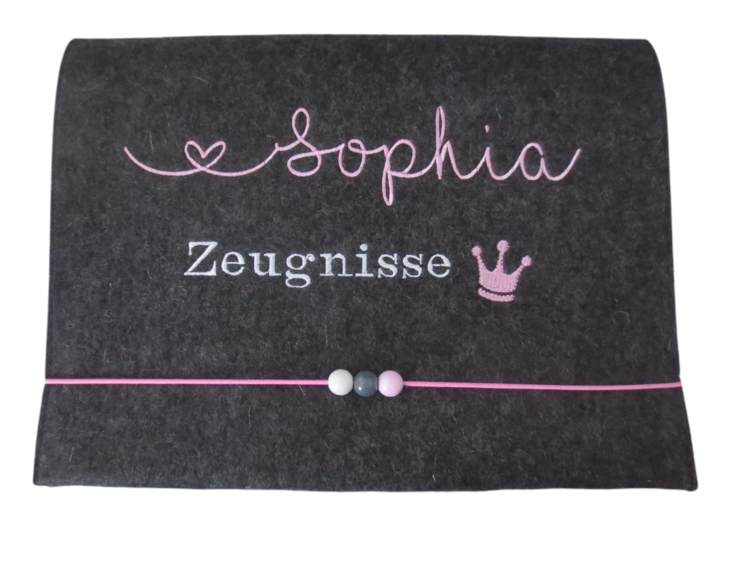Zeugnismappe Wollfilz Mappe Zeugnisse DIN A4 Grundschule Schule"Krone"