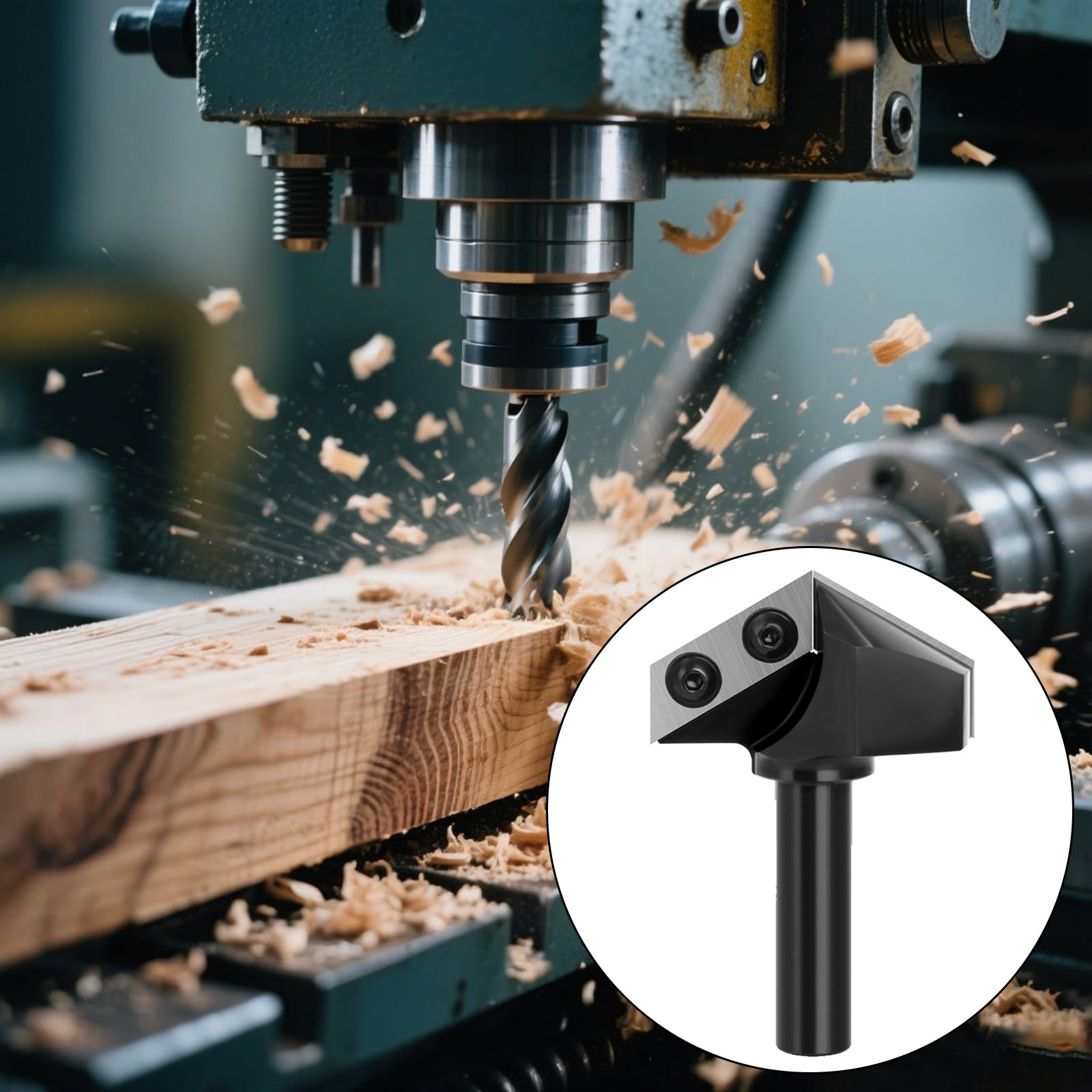 Punta per fresatrice in metallo duro con scanalature a V da 120/90 gradi, gambo da 1/2 pollici, adatta per fresatrici, router per legno