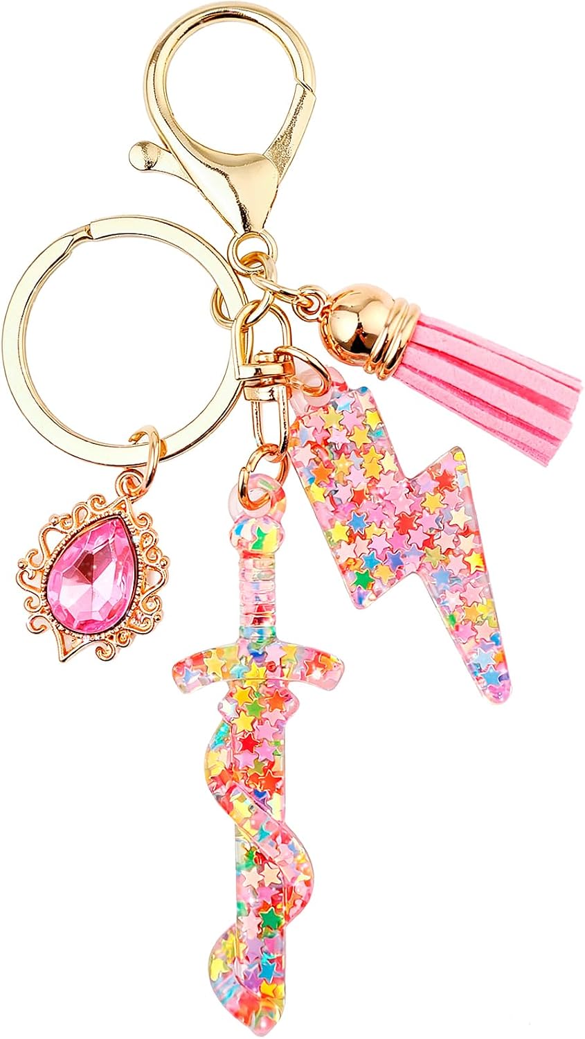 Kpop Keychain,Glitter Filled Keychain for K-POP Themed Party Fan Meeting Supplies, Kpop Party Favors