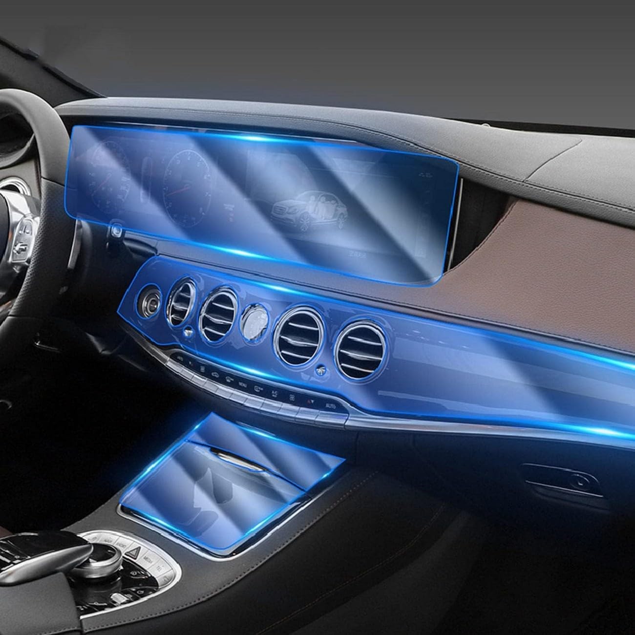 Película protectora consola central interior coche Mercedes S350 W221 W222