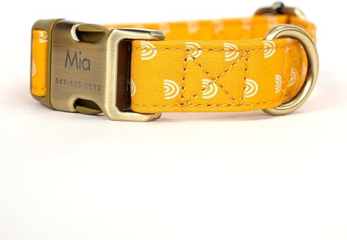 Vista 48 de Collar de perro personalizado con nombre y número de teléfono grabado, collar ajustable personalizado para cachorros, collar de algodón orgánico