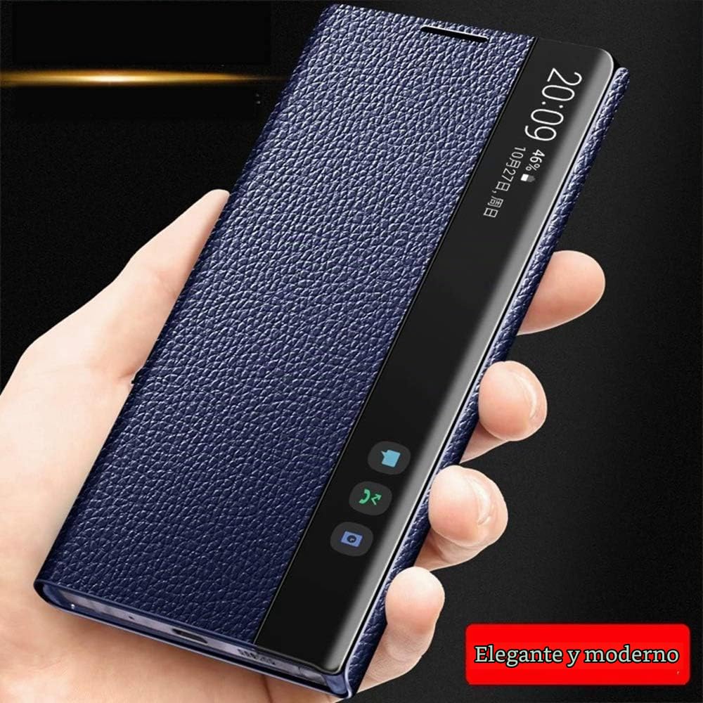 Funda de Cuero Inteligente para Samsung Galaxy Note 10+. Voltear/Suspender/Responde la Llamada de Forma Inteligente/Carcasa de Telefono Note10 Plus