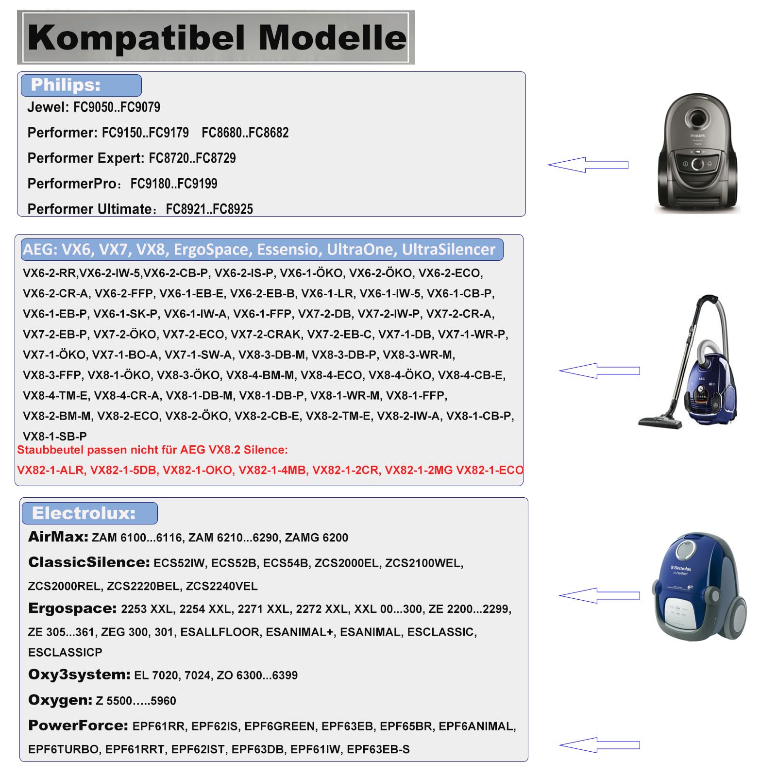 12 Staubbeutel S-Bag für AEG VX6 VX7 VX8 Classic Long Performance Staubsaugerbeutel mit 1 x S-Filter für Electrolux Ultrasilencer Philips FC9150