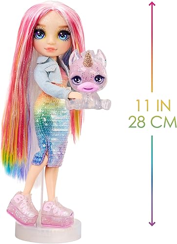 Miniatura 5 de Rainbow High Amaya, Rainbow con kit de slime y mascota, muñeca de moda brillante de 11 pulgadas con slime brillante, mascota mágica de Yeti,