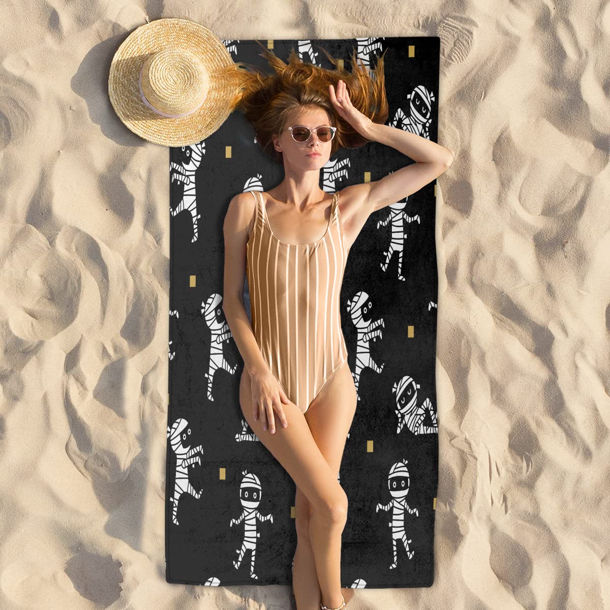 ARTHMOM Microfiber Beach Towel - Extra Large 60x30 Inches, Thick & Lightweight, Cute Designs For Beach, Pool, Travel - View #6