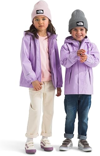 The North Face Kids' Antora Rain Jacket - Waterproof Raincoat for Boys & Girls, Zippered Pockets, Reflective Details, Lite Lilac, 3