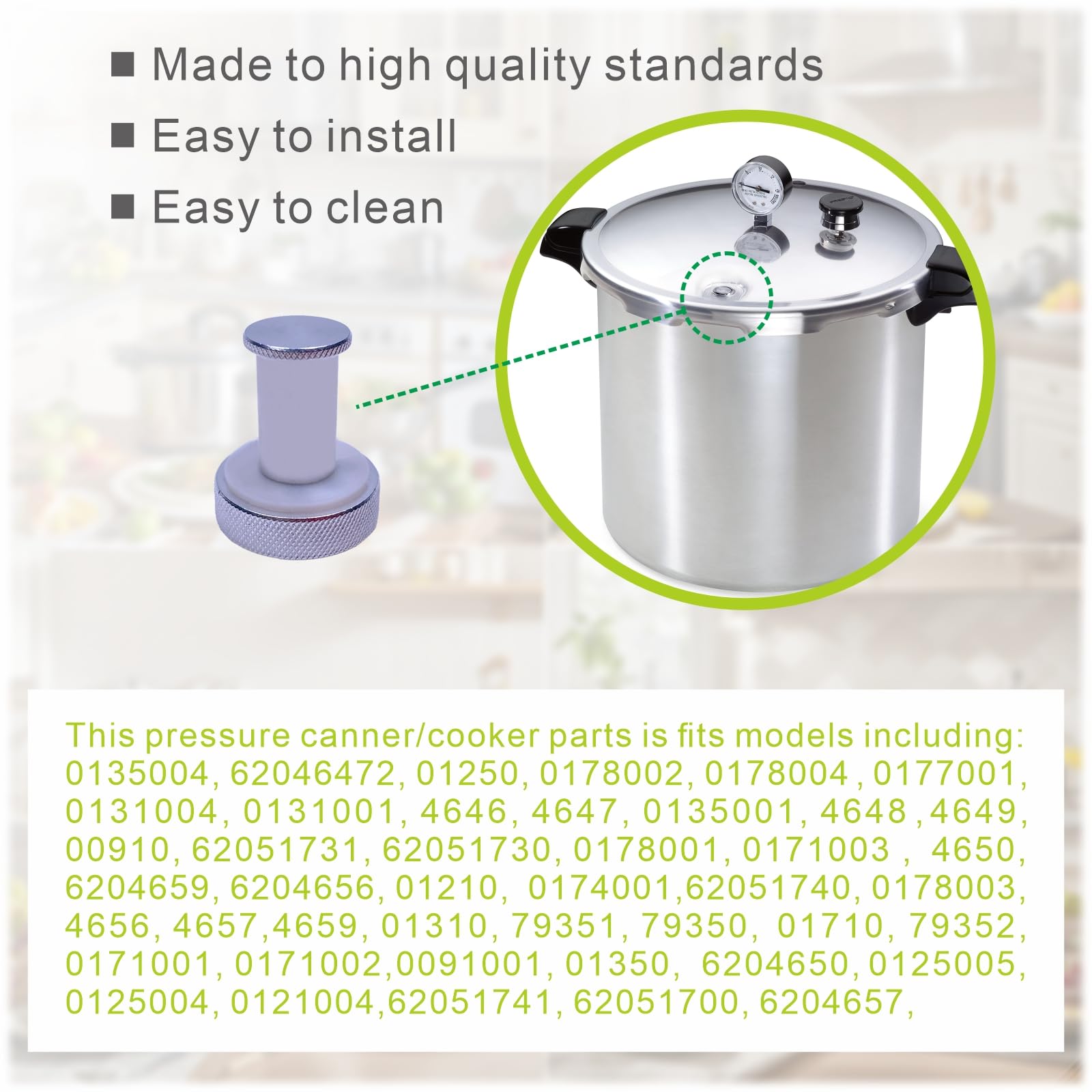 Outlet Valve and Exhaust Valve Parts Compatible with Presto Pressure Canner, Fits Presto 409A, 23-Quart and 16-Quart Pressure Cooker Canners