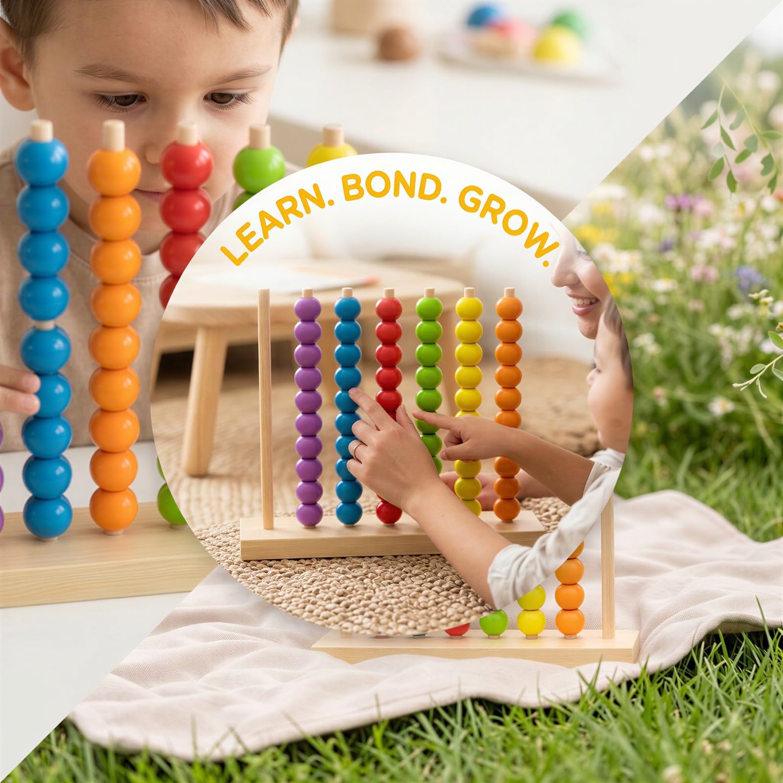 Stapel-Puzzle-Spiel zur Farbzuordnung, mit 80 Holzperlen, Montessori-Stapelspiel für strategisches Denken, Lernspielzeug und Holzlernspielzeug, für Familienfeiern, Eltern-Kind-Spiel und Spielspaß
