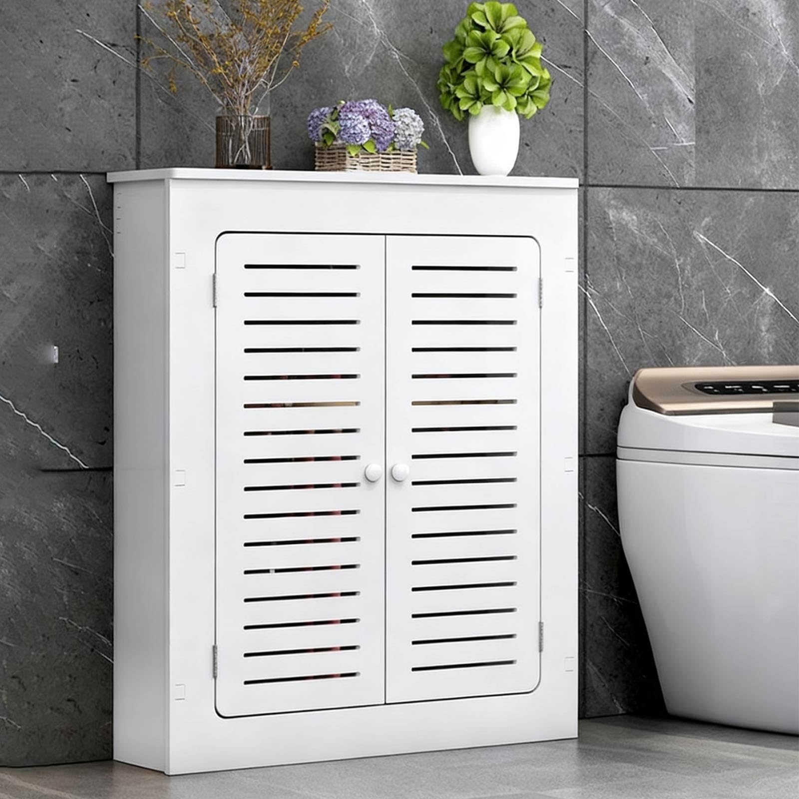 Mobile Copri Tubi In PVC Per Organizzare E Nascondere Tubature Idrauliche O Del Riscaldamento, Copri Termosifone Moderno Bianco Aerazione, Ideale Per Appartamenti, Lavanderie E Bagni(50x80x25 cm)