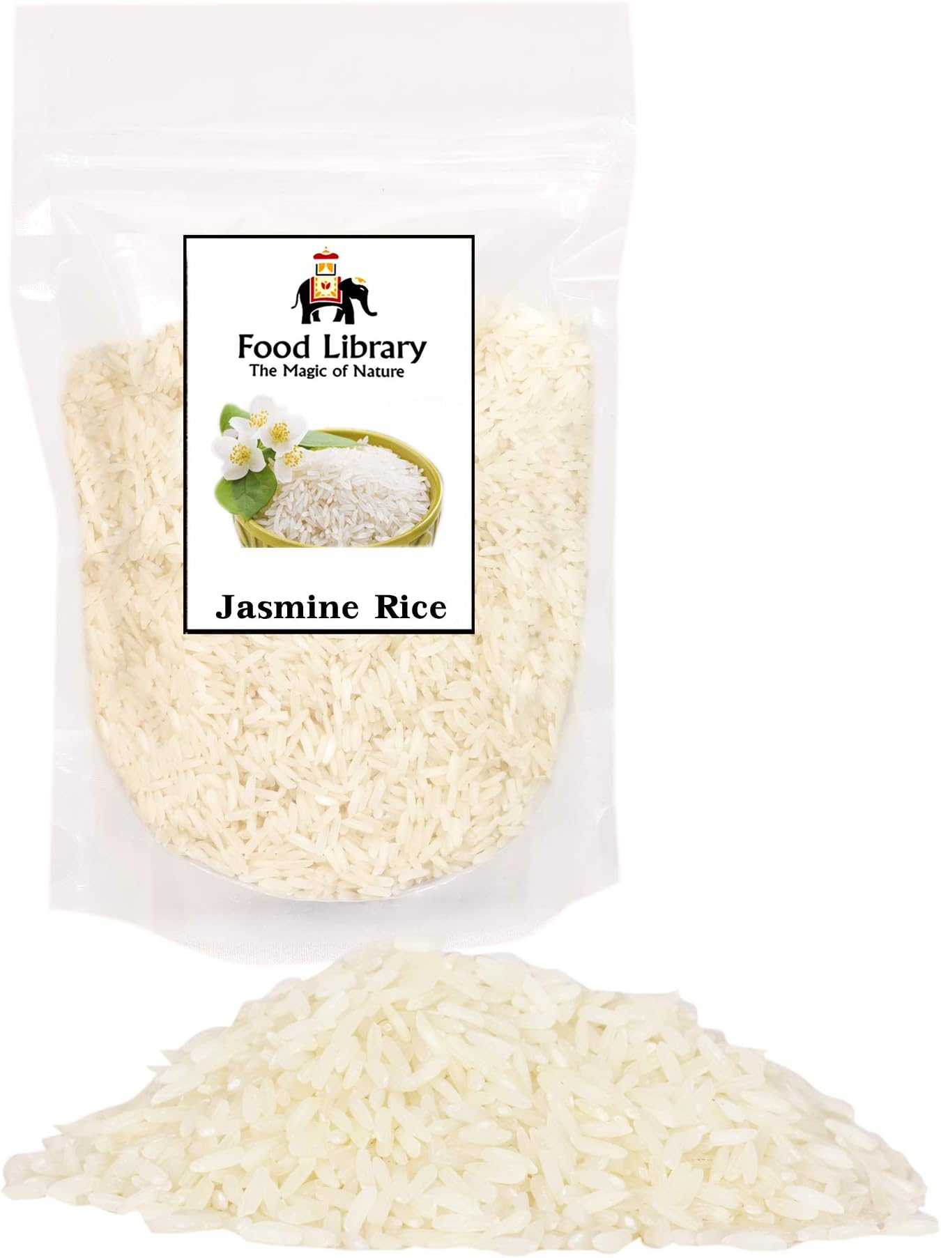 Food Library Premium Jasmine Rice 400g Exotic Fragrant Long Grain Rice Naturally Aromatic Soft Fluffy Texture Ideal for Daily Cooking Biryani Thai Dishes