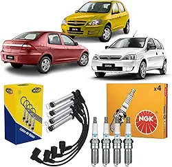 KIT CABO DE IGNIÇÃO + JOGO VELAS CELTA CORSA CLASSIC PRISMA