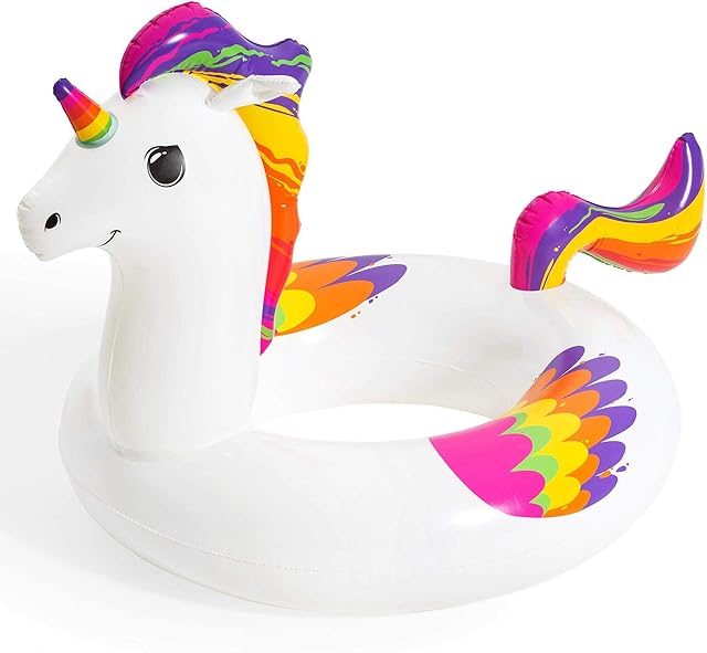Bestway 36159 BW36159 Fantasy Unicorn Pool Float, Inflatable Rubber Ring for Kids and Adults