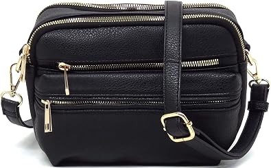 MIZUBA Fashion Multi Pocket Womens Crossbody Bag Cow Flower Leopard Purse