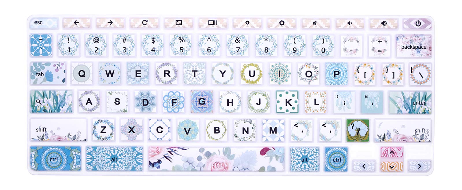 WYGCH Silicon Keyboard Cover for Lenovo Chromebook C330 11.6" 2019/2018 /Chromebook Flex 11 /Chromebook N20 N21 N22 N23 100e 300e 500e 11.6"/Chromebook N42 N42-20 14 inch,Protector Skin,Garland