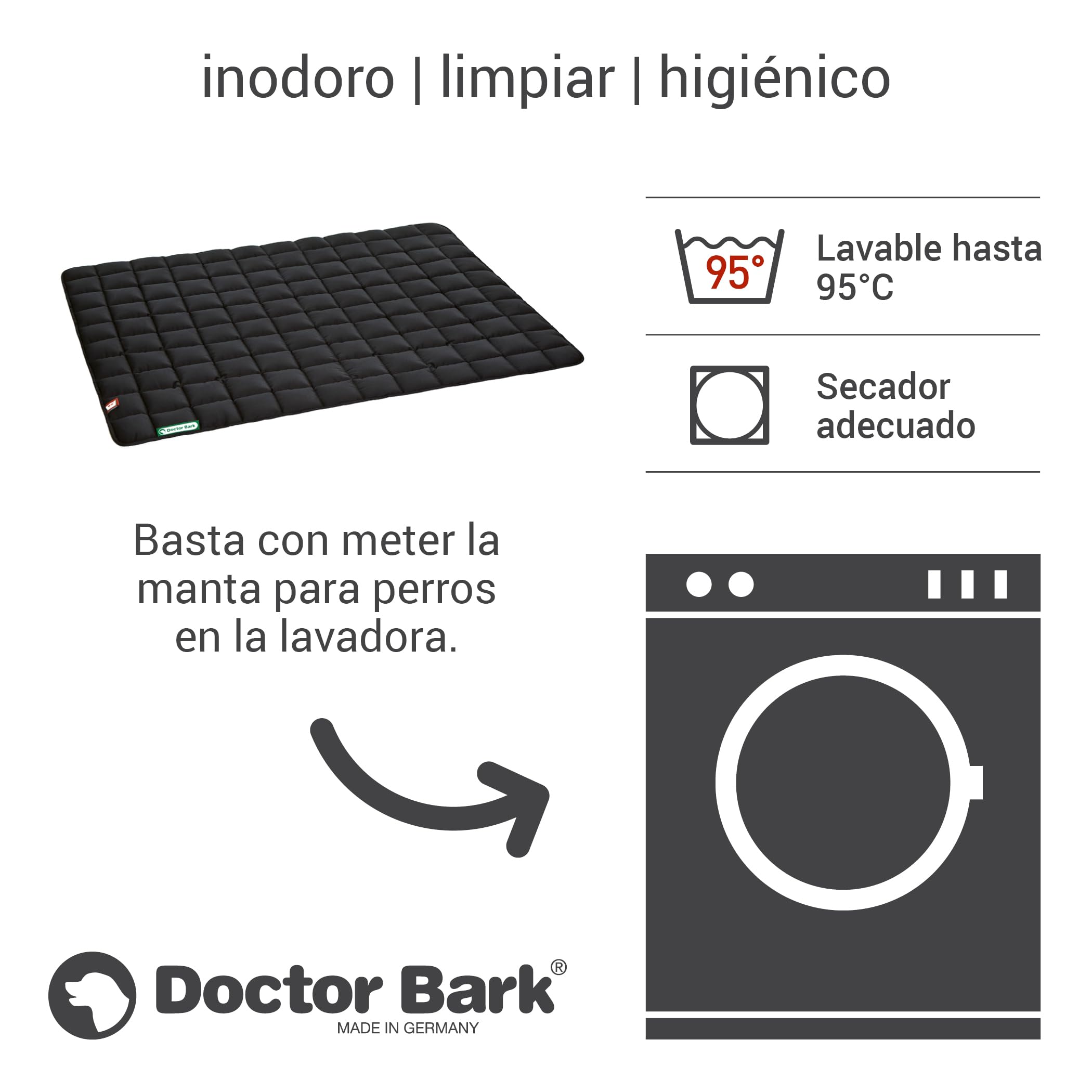 Doctor Bark Manta de Perros, Robusto, Lavable a 95 ° C - Disponible en Diferentes tamaños y Colores