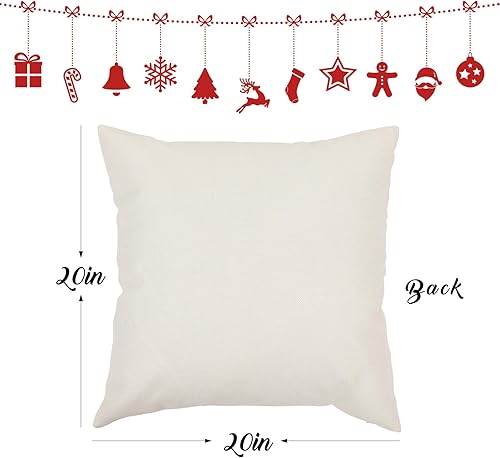 Miniatura 7 de Juego de 4 fundas de almohada de Navidad de 20 x 20 pulgadas, decoración de árbol de Navidad, camión, alegría, nieve, hola, invierno, decorativas,