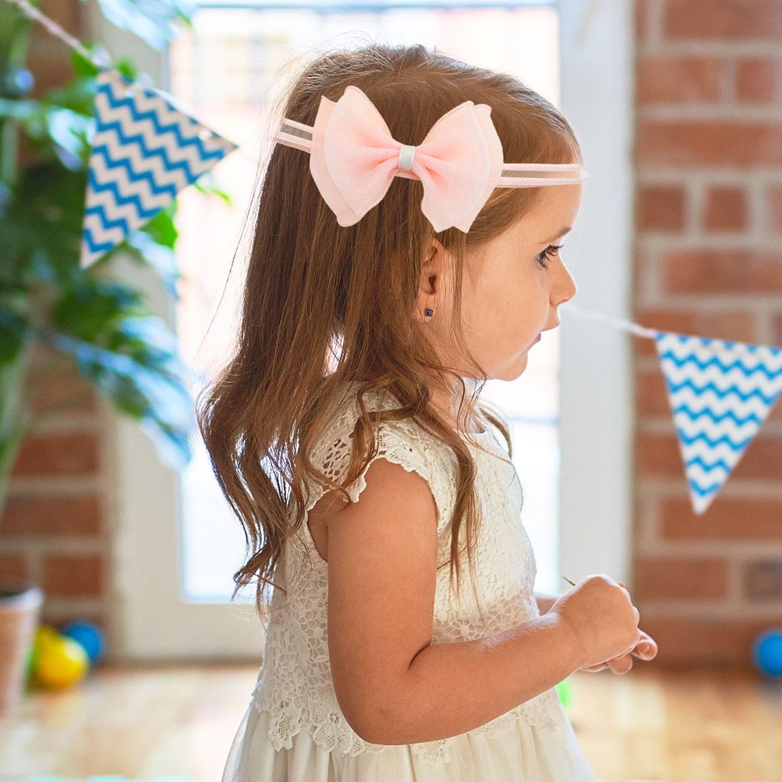 2 Fasce Per Capelli Con Fiocco, Fasce Per Capelli In Chiffon, Accessori Per Capelli Per Bambini, Fasce Per Neonati Carine, Accessori Per Abbigliamento